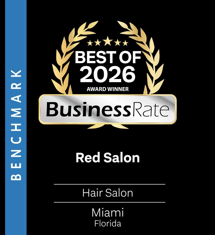 BusinessRate Best of 2026 Award Winner - Red Salon, Hair Salon, Miami Florida